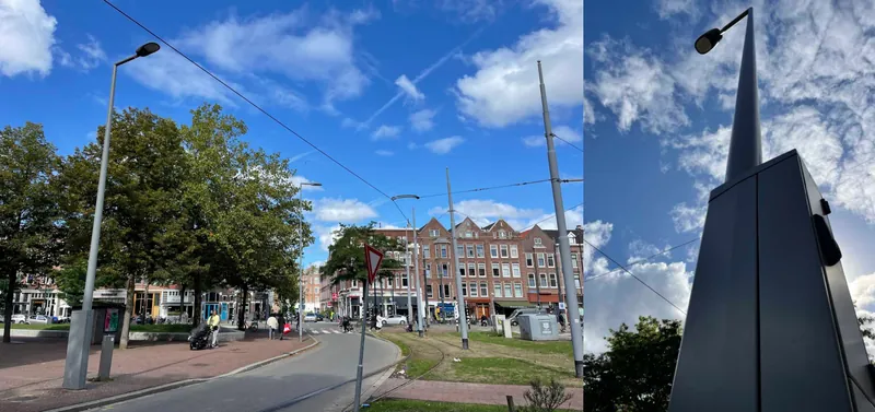 Cent-R Small enclosure installed on a lamp post in Amsterdam